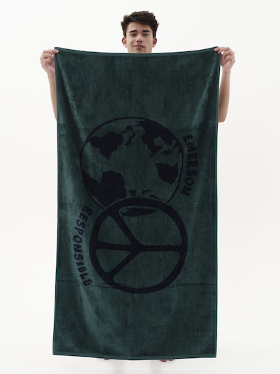 Emerson Beach Towel Cotton Green 160x86cm.