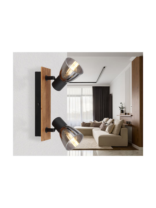 Globo Lighting Claude Double Spot with Socket E14 in Brown Color