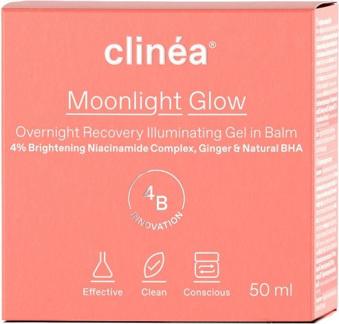 Clinea Moonlight Glow Gel Προσώπου Νυκτός για Αντιγήρανση & Λάμψη με Νιασιναμίδη & Πρεβιοτικά 50ml