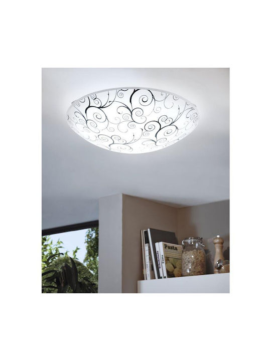 Eglo Margitta Modern Glass Ceiling Light with Integrated LED 31.5pcs Black