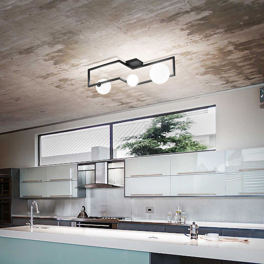 Ideal Lux Angolo Πλαφονιέρα Οροφής 68.6εκ. Κίτρινη με Ντουί G9