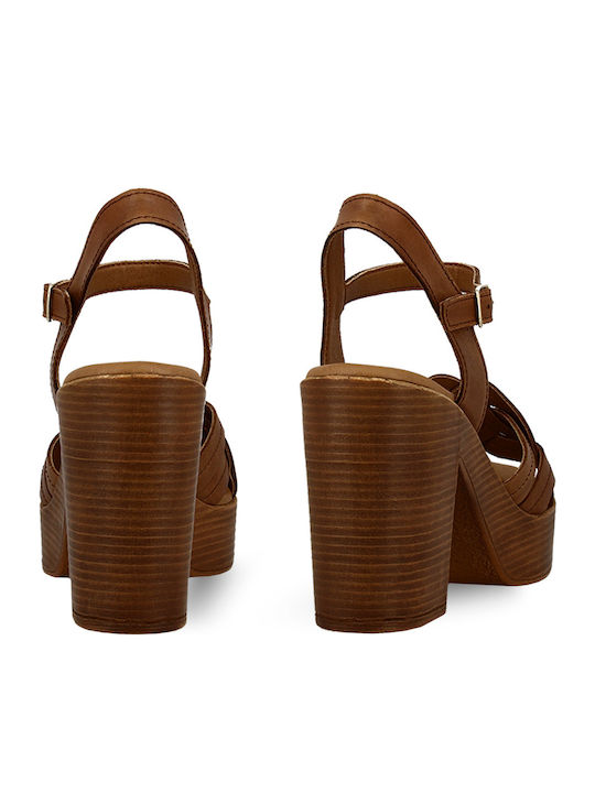 Leather Sandals Tabac Brown