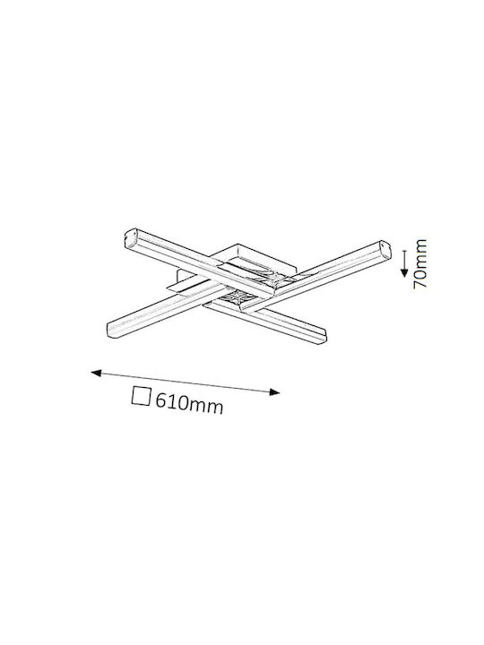 Rabalux Antonia Modernă De plastic Plafonieră de tavan cu LED Integrat 49buc Argint