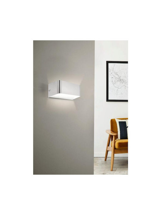 Eglo Sania Modern Wall Lamp with Integrated LED and Warm White Light Silver Width 20cm