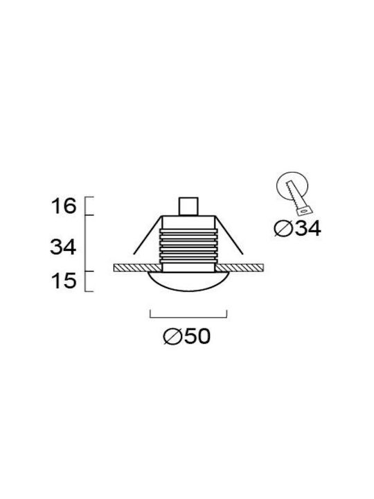 Viokef Eric Wall-Mounted Outdoor Spot LED IP67 3W with Warm White Light 50x50x15cm