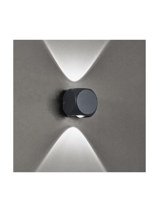 Viokef Ballito Modern Wall Lamp with Integrated LED and Warm White Light Black Width 6.5cm