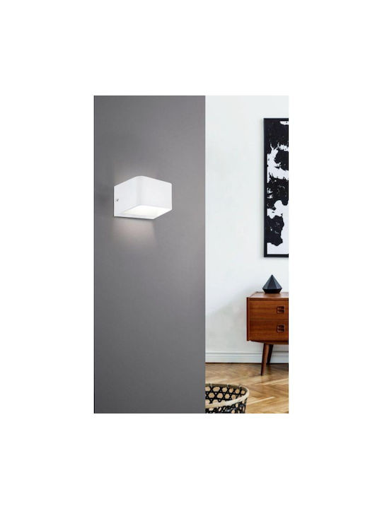 Eglo Sania Modern Wall Lamp with Integrated LED and Warm White Light White Width 13cm