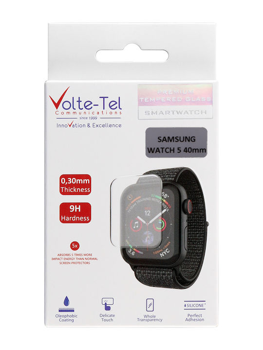 Volte-Tel Full Face Tempered Glass for the Galaxy Watch 5 40mm 1pcs 8325649 Black
