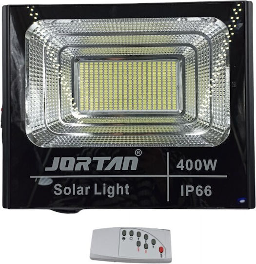 Jortan Waterproof Solar LED Floodlight 400W Cold White 6500K with Remote Control IP66