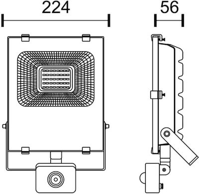 Spot Light Στεγανός Προβολέας LED 30W Ψυχρό Λευκό 6000K με Αισθητήρα Κίνησης IP65