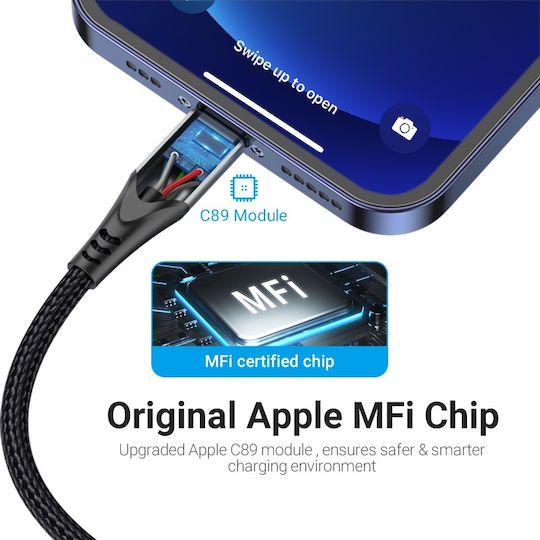 Vention Braided USB-A to Lightning Cable Γκρι 2m (LABHH)