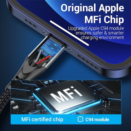 Vention Braided USB-C to Lightning Cable Γκρι 2m (TACHH)