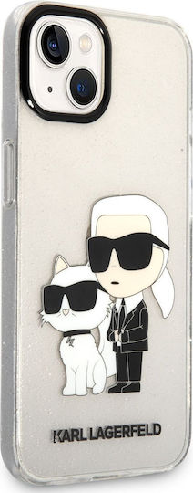 Karl Lagerfeld IML Glitter Karl Choupette NFT Back Cover Silicone Transparent (iPhone 13) KLHCP13MHNKCTGT