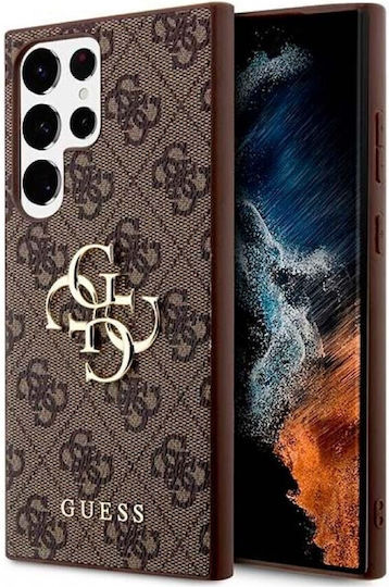 Guess Metal Logo Back Cover Δερματίνης / Πλαστικό Καφέ (Galaxy S23 Ultra)