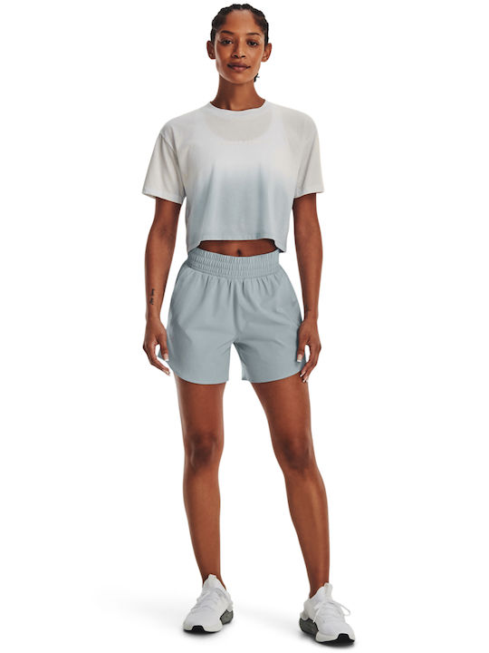 Women's Athletic Crop Top Short Sleeve Gray