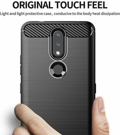 Techsuit Carbon Back Cover Σιλικόνης Μαύρο (Nokia 2.4)