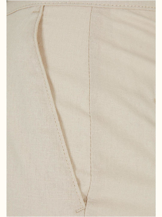 Women's Linen Pantaloons in Wide Leg Style Beige