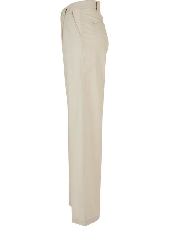 Women's Linen Pantaloons in Wide Leg Style Beige