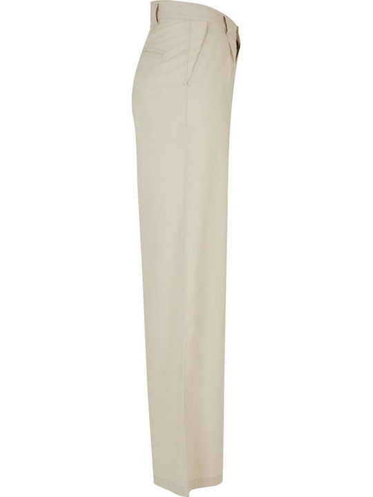Women's Linen Pantaloons in Wide Leg Style Beige