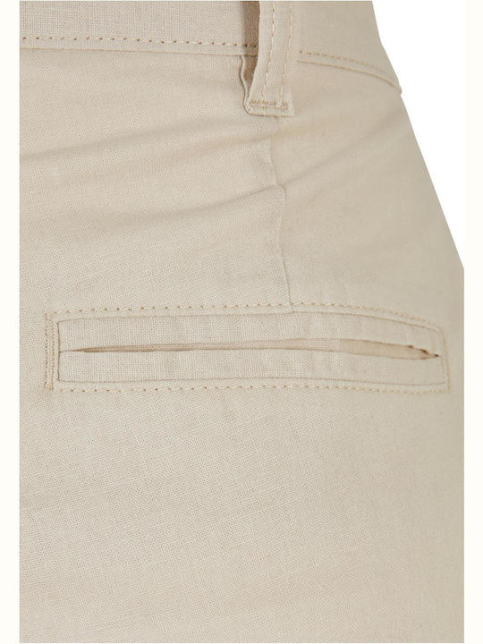 Women's Linen Pantaloons in Wide Leg Style Beige