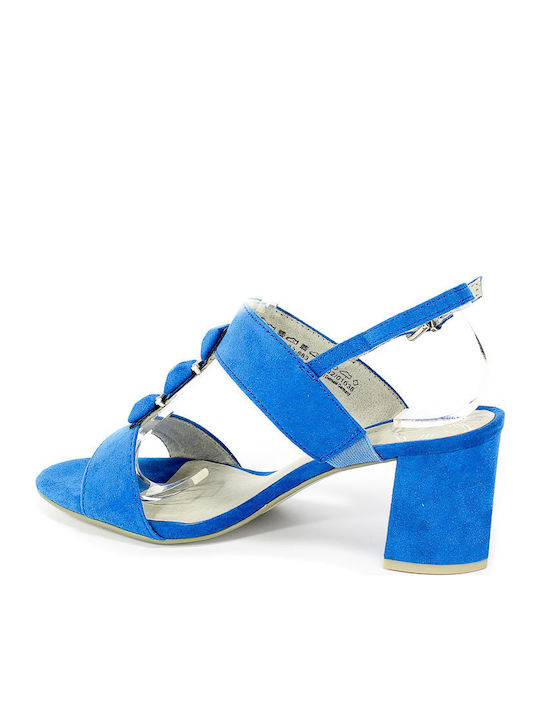 Suede Sandalen Hellblau
