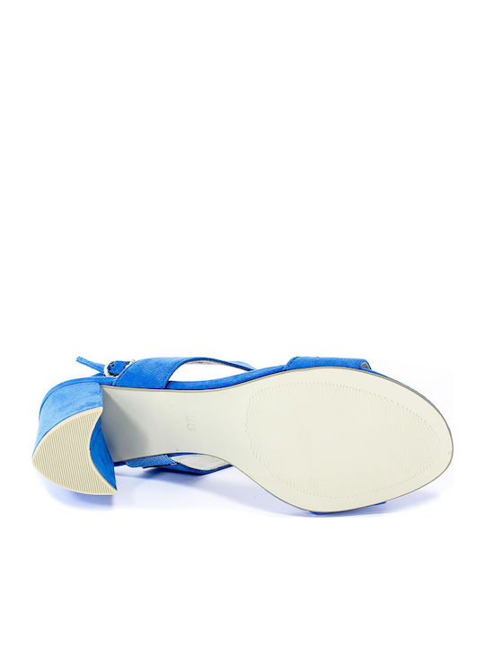 Suede Sandalen Hellblau