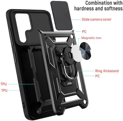 Bodycell Armor Slide Back Cover Πλαστικό Ανθεκτική Μαύρο (iPhone XS Max)