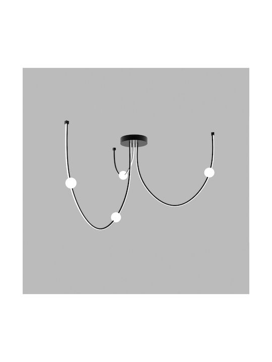 Zambelis Lights Pendant Light Black Ball 140x30x100cm