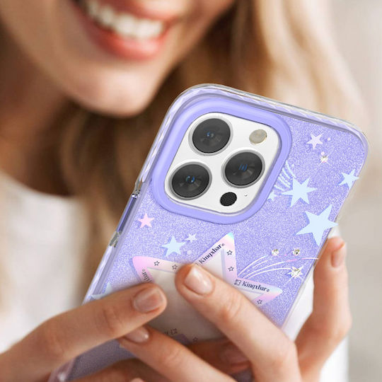 Kingxbar Heart Star Back Cover Silicone 0.3mm Purple (iPhone 14 Pro Max)
