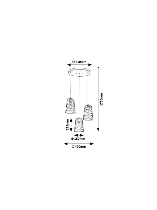 Rabalux Pendant Chandelier Rail for Socket E27 Blue