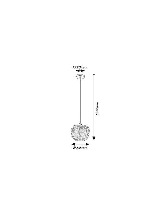 Rabalux Monet Pendant Light Transparent with Socket E27 23.5cm