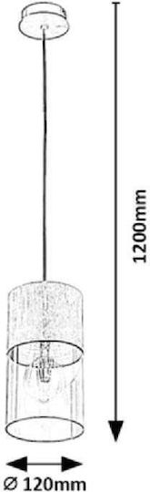 Rabalux Zelkova Pendant Light Silver with Socket E27 12cm