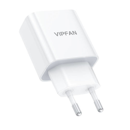 Vipfan Încărcător cu Port USB-C și Cablu USB-C - Lightning 20W Quick Charge 3.0 Albς (E04 Cable White)
