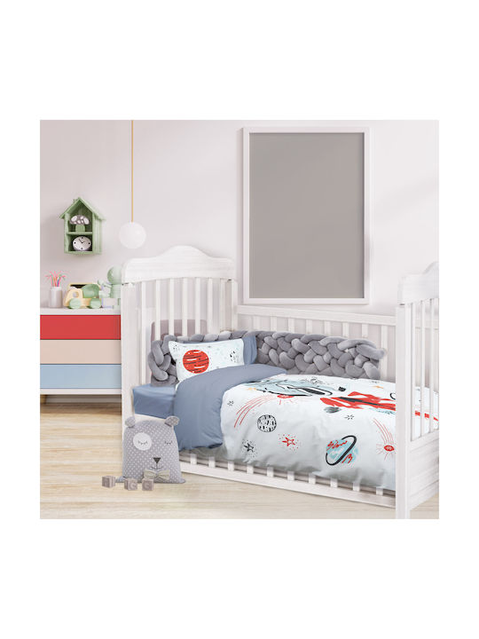 Das Home 4851 Set Baby Bettlaken Für Krippe Baumwolle Gray 125x170cm