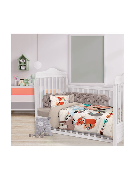 Das Home 4849 Baby Sheets Set Crib Cotton Ecru 125x170cm 3pcs