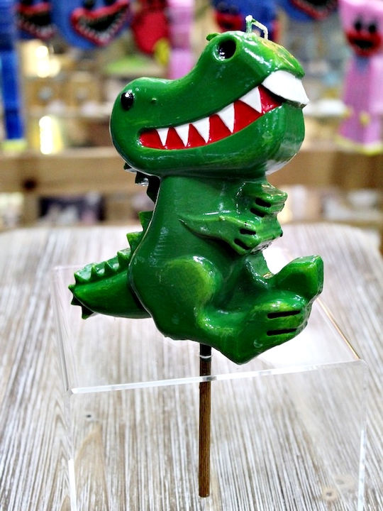 Easter Candle Dinosaur Handmade 16cm Green (Miscellaneous Designs)