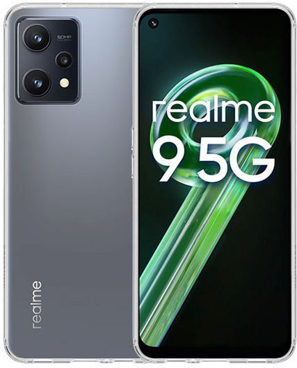 Vivid Umschlag Rückseite Silikon Set mit Glas Transparent (Realme 9 5G)