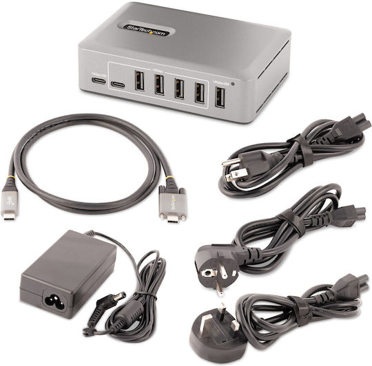 StarTech Hub USB 3.2 Cu 10 Porturi Cu Conectare USB-C Argintiu