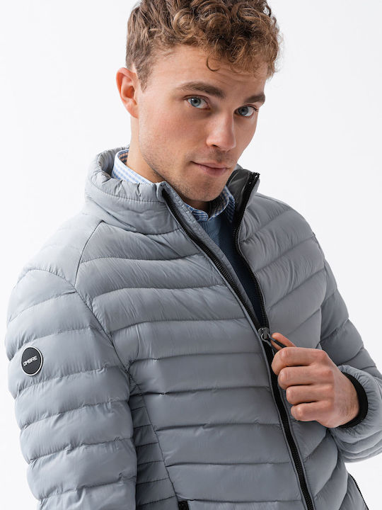 Ombre Men's Winter Puffer Jacket Gray