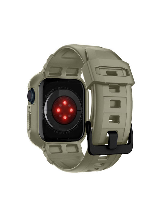 Spigen Rugged Armor ”Pro” Silicone Case Vintage Khaki for Apple Watch 4 / 5 / 6 / 7 / 8 / SE (44 / 45 MM)