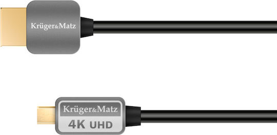 Kruger & Matz Cable HDMI male - micro HDMI male 1.8m Μαύρο