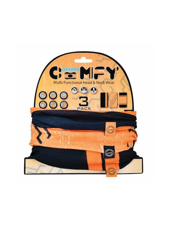 Oxford Comfy HD Περιλαίμια Αναβάτη Μοτοσυκλέτας από Πολυεστέρα Πορτοκαλί-Μαύρο Χρώμα 3τμχ