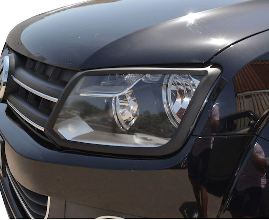 Μάσκες Φαναριών Μπροστινές για Volkswagen Amarok Διακοσμητικές Γρίλιες Μπροστινών Φαναριών για VW Amarok Σετ Μαύρες 2010+ & 2017+