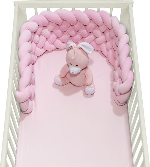 Das Home Crib Bumpers Braided Inside Pink 25x200cm