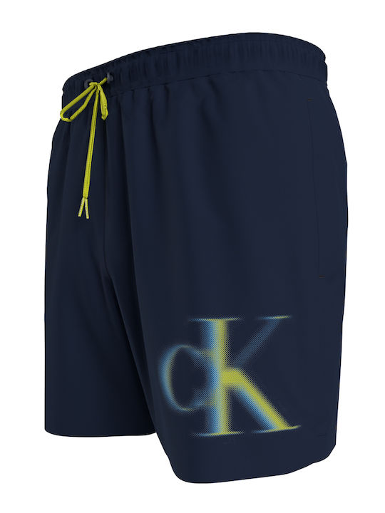 Calvin Klein Medium Drawstring Herren Badehose Blau Monochrom