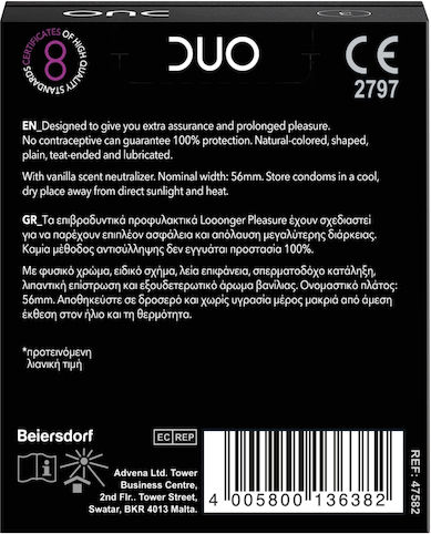 Duo Προφυλακτικά Retarding 3τμχ 56mm με Επιβραδυντικό