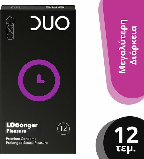 Duo Prezervative LOoonger Pleasure 12 bucăți 56mm cu agent de întârziere