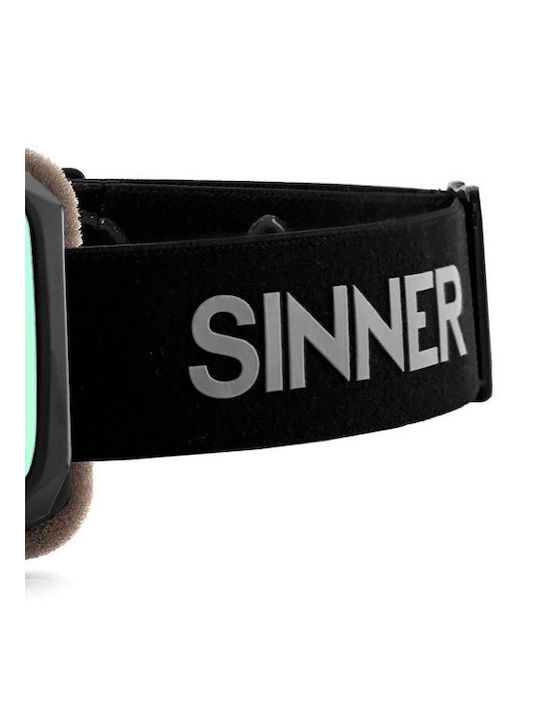 Sinner Sin Valley S Μάσκα Σκι & Snowboard Ενηλίκων με Φακό Καθρέπτη