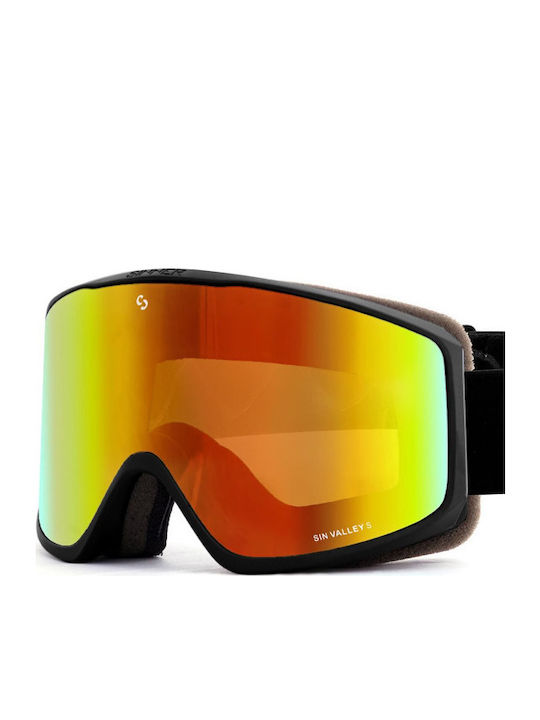 Sinner Sin Valley S Ski & Snowboard Goggles Kids Black with Lens in Orange Color