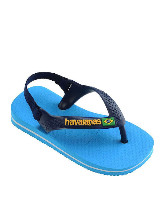 Havaianas Παιδικές Σαγιονάρες Flip Flops Μπλε Baby Brasil Logo II